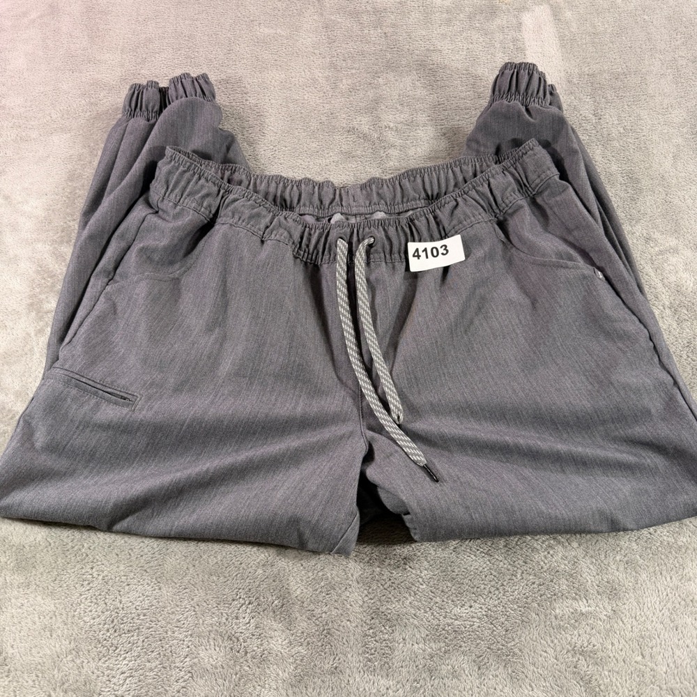 Jaanuu Scrub Pants Women XLP Gray Heathered Jogger Drawstring J95124P